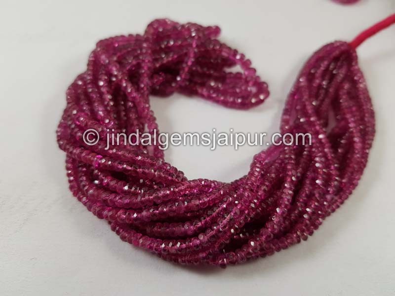 Rubellite Tourmaline Faceted Roundelle Beads